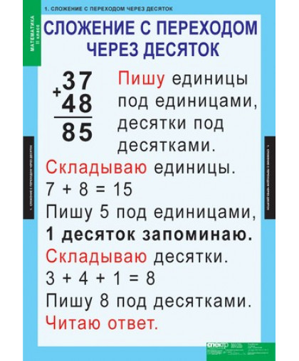 Комплект таблиц. Математика 2 класс (8 таблиц), МАТЕМАТИКА купить