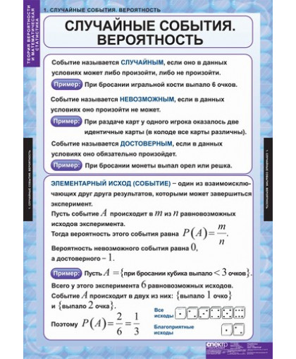 Комплект таблиц "Теория вероятностей и математическая статистика", МАТЕМАТИКА купить