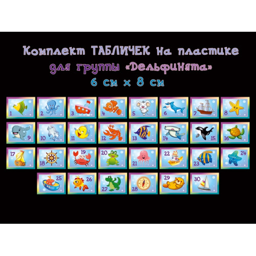 ТАБЛИЧКИ НА ШКАФЧИКИ, ГРУППА ДЕЛЬФИНЯТА