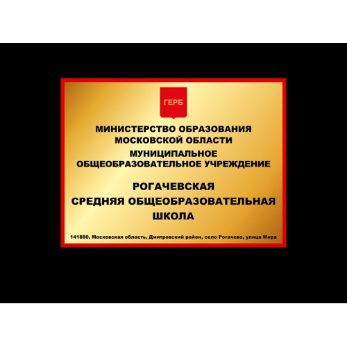ФАСАДНАЯ ВЫВЕСКА ДЛЯ ШКОЛЫ, ЗОЛОТИСТАЯ