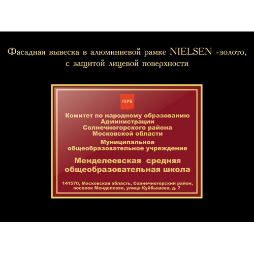 ФАСАДНАЯ ВЫВЕСКА ШКОЛЫ, БОРДОВАЯ