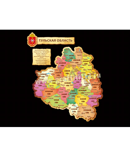 АДМИНИСТРАТИВНАЯ КАРТА ТУЛЬСКОЙ ОБЛАСТИ купить