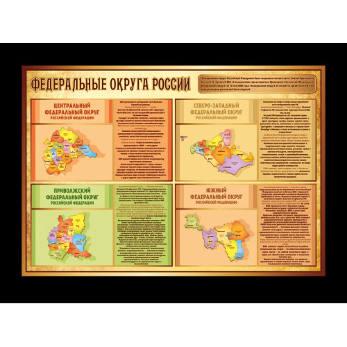 СТЕНД ФЕДЕРАЛЬНЫЕ ОКРУГА РФ