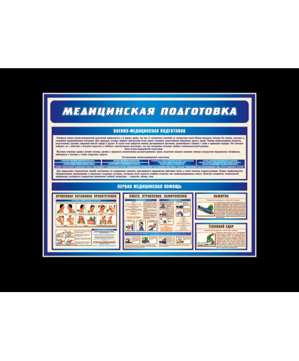 СТЕНД ПЕРВАЯ МЕДИЦИНСКАЯ ПОМОЩЬ, СИНИЙ купить