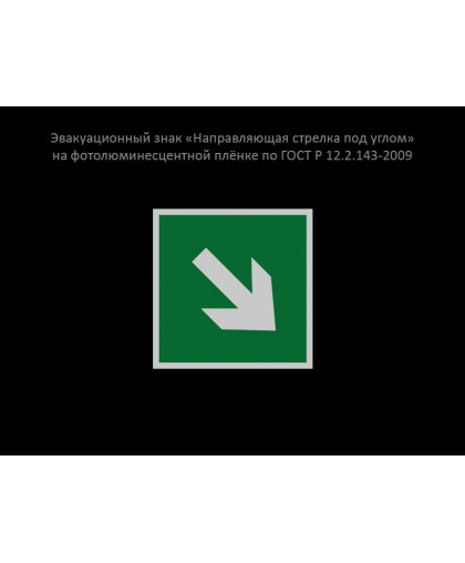 ЭВАКУАЦИОННЫЙ ЗНАК "НАПРАВЛЯЮЩАЯ СТРЕЛКА ПОД УГЛОМ" купить